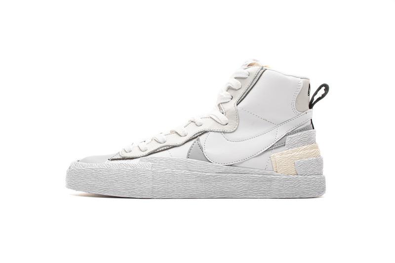 BV0072-100 Sacai x Nike Blazer Mid White Grey
