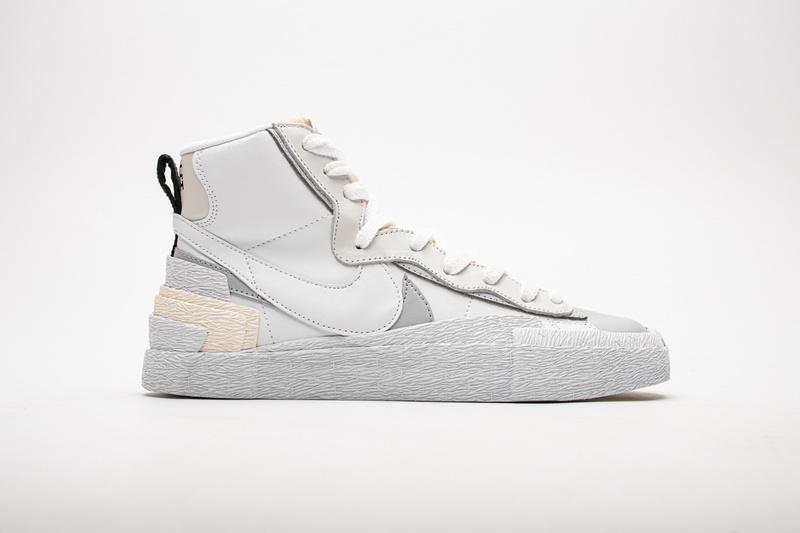 BV0072-100 Sacai x Nike Blazer Mid White Grey - Image 5