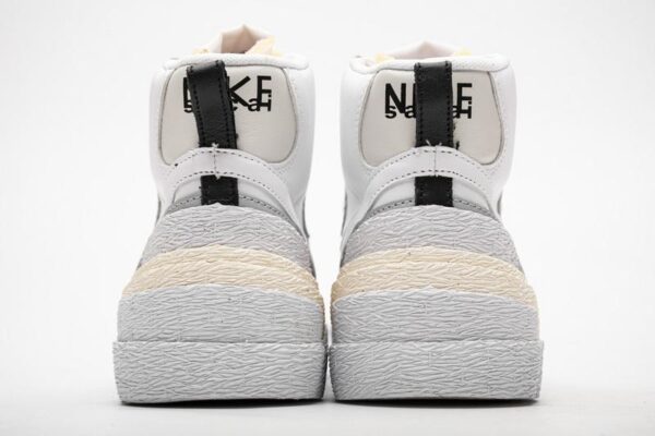 BV0072-100 Sacai x Nike Blazer Mid White Grey - Image 4