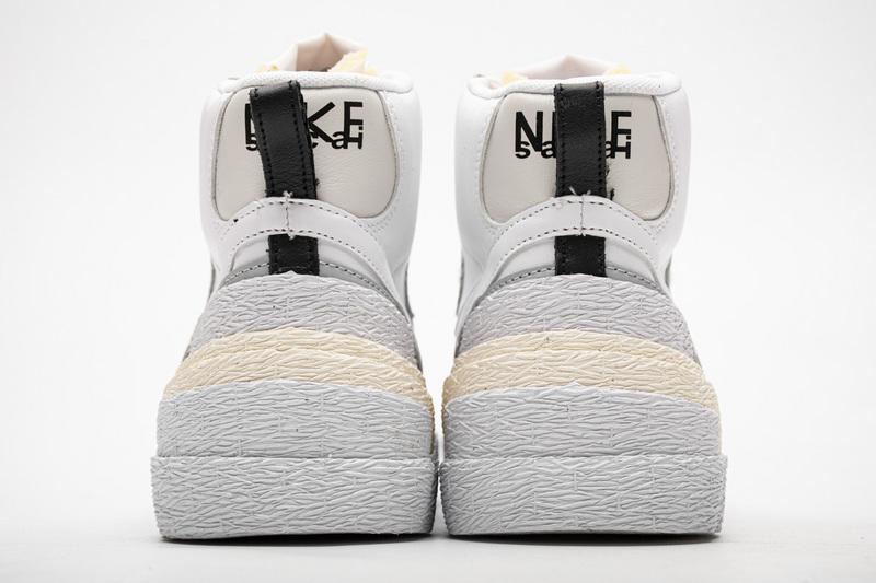 BV0072-100 Sacai x Nike Blazer Mid White Grey - Image 4