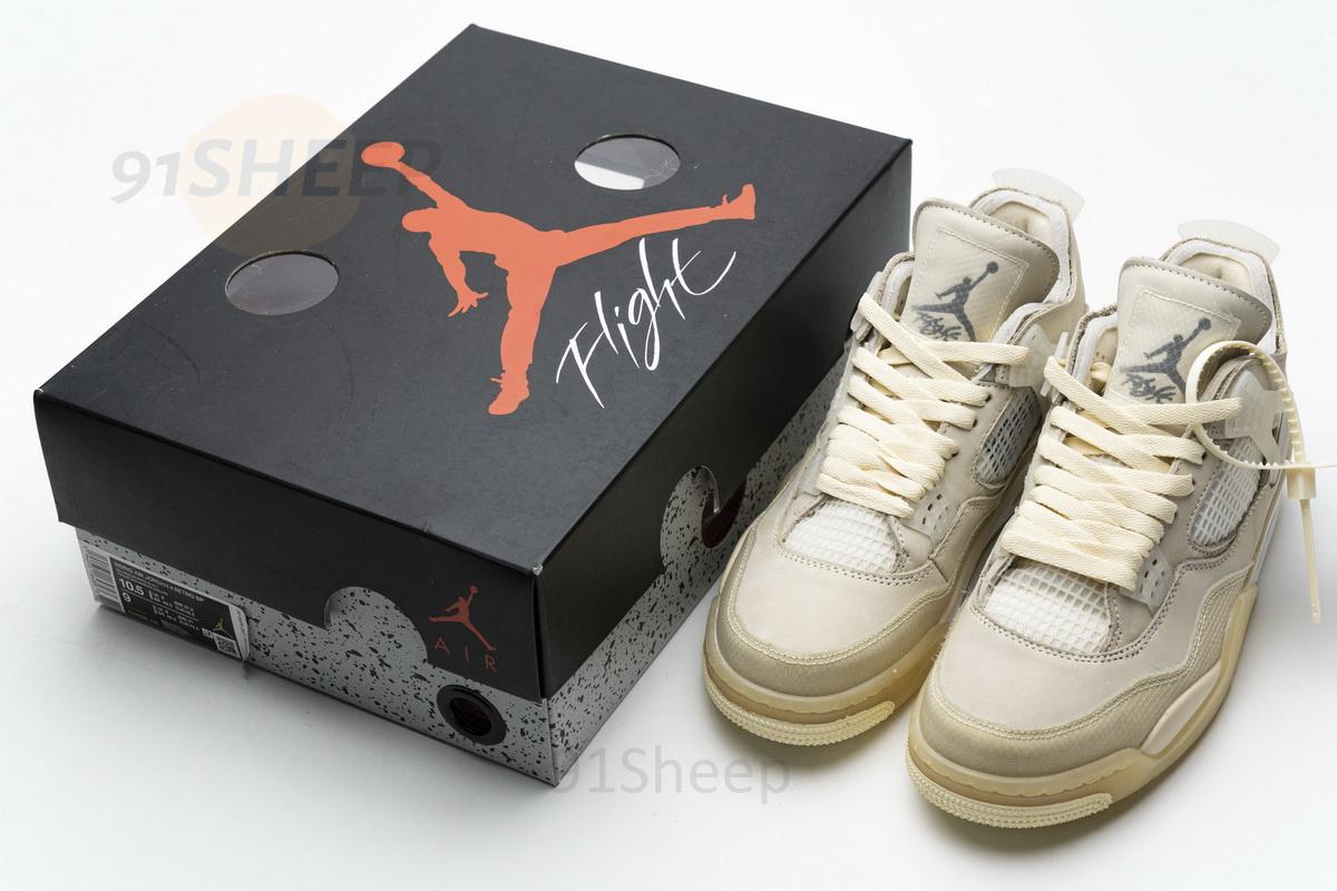 CV9388-100 OFF White x Air Jordan 4 Sail - Image 3